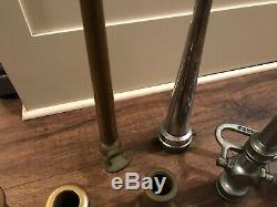 Lot Of 8 Antique Brass Fire Nozzle Extinguishers Akron 2 Open Close Models