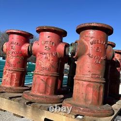 Lot Of 8 SALVAGE MUELLER FIRE HYDRANTS, 1980s 1990s, 22.25 Tall, 117 lbs each