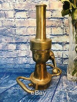 Lot Of Two  Vintage 21/2 In. McIntire Brass Morris Shut Off Fire Nozzles