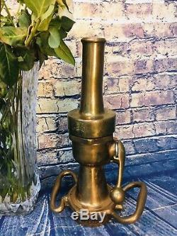 Lot Of Two  Vintage 21/2 In. McIntire Brass Morris Shut Off Fire Nozzles