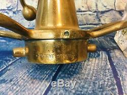 Lot Of Two  Vintage 21/2 In. McIntire Brass Morris Shut Off Fire Nozzles