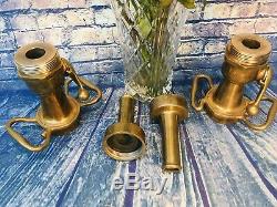 Lot Of Two  Vintage 21/2 In. McIntire Brass Morris Shut Off Fire Nozzles