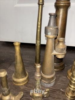 Lot Of Vintage Brass Fire Department Cellar Nozzle Collection Retired Nozzles