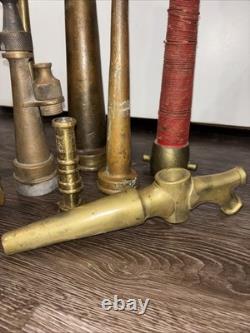 Lot Of Vintage Brass Fire Department Cellar Nozzle Collection Retired Nozzles