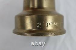 Lot of 2 Cast Brass Fire Hose Nozzles'2 Powhatan NPSH' 12 + 11 Unmarked