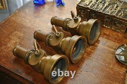 Lot of 3 Antique W. D. Allen Mfg Co Chicago Solid Brass Fire Hose Nozzles USA