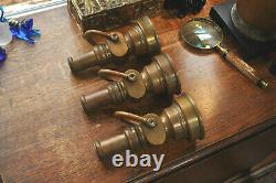 Lot of 3 Antique W. D. Allen Mfg Co Chicago Solid Brass Fire Hose Nozzles USA