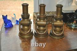 Lot of 3 Antique W. D. Allen Mfg Co Chicago Solid Brass Fire Hose Nozzles USA