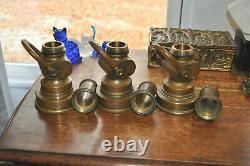 Lot of 3 Antique W. D. Allen Mfg Co Chicago Solid Brass Fire Hose Nozzles USA