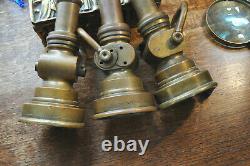 Lot of 3 Antique W. D. Allen Mfg Co Chicago Solid Brass Fire Hose Nozzles USA