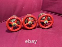 Lot of 3 Brass Fire Hose Fire Hydrant 1 1/2 Angle Valve #8