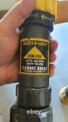 Lot of 3 Elkhart Brass SM-20FG 1.5 inch Select-O-Matic fire hose nozzles