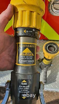 Lot of 3 Elkhart Brass SM-20FG Select-O-Matic fire hose nozzles