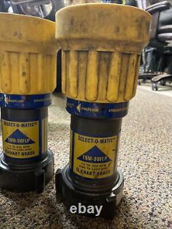 Lot of 3 Elkhart Brass TSM-30FLP Select-O-Matic tip fire hose nozzles