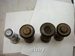 Lot of 4 brass and stainless steel fire hose nozzles