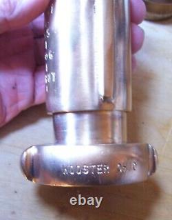 Lot of 5 vintage brass fire nozzles-Western Fire Equip. Co, Wooster & unmarked