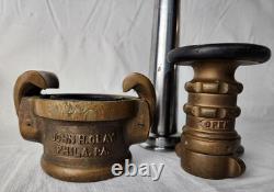 Lot of Vintage Fire Fighter Hose Nozzle Fighting Equipment