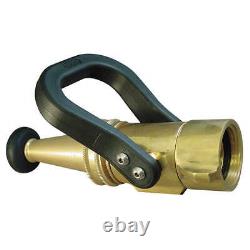 MOON AMERICAN 526-1512 Fire Hose Nozzle, Ball Shutoff, Brass 6APP5