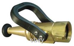 MOON AMERICAN 526-1512 Fire Hose Nozzle, Ball Shutoff, Brass 6APP5