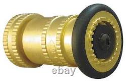 MOON AMERICAN 7171-1511 Fire Hose Nozzle, Twist, Brass 6ANW3