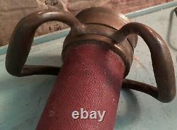 NICE! Elkhart MFG CO. 12-50 Vintage Brass Fire Department Hose Nozzle 30