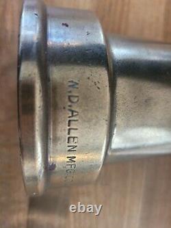 N. D. ALLEN MFG. CO. CHICAGO, U. S. A. SOLID Brass Fire Hose 15 Nozzle CLEAN