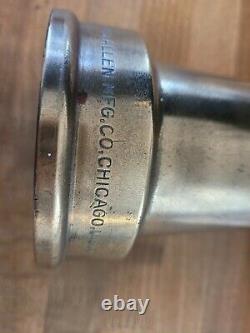 N. D. ALLEN MFG. CO. CHICAGO, U. S. A. SOLID Brass Fire Hose 15 Nozzle CLEAN