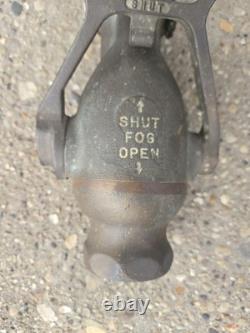 Navy 1 1/2 Solid Brass Fog Nozzle Fire Hose Military Possibly Akron Wwii Usn