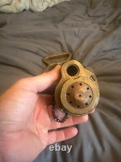 Navy brass fire nozzle, still works. Antique fire nozzle. Made In USA