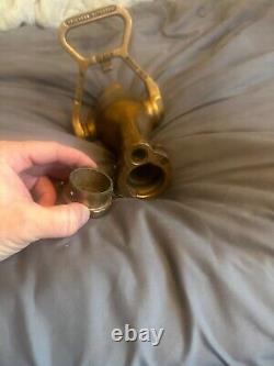 Navy brass fire nozzle, still works. Antique fire nozzle. Made In USA