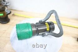 Nice Used Elkhart Brass Straight Fire Hose Dept. Nozzle Marked 95 With Pull Bar US