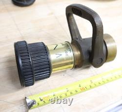 Nice Used Vintage John W. Moon Super Uni-Fog Brass Fire Hose Nozzle 1-1/2 USA