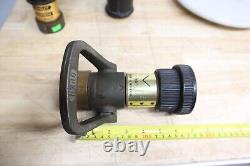 Nice Used Vintage John W. Moon Super Uni-Fog Brass Fire Hose Nozzle 1-1/2 USA