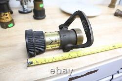 Nice Used Vintage John W. Moon Super Uni-Fog Brass Fire Hose Nozzle 1-1/2 USA