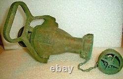 Nice Vintage, Rockwood Waterfog Big, Heavy, Brass, Fire Truck Hose Nozzle