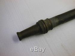 Old 24 long Tube Cast Metal FIRE HOSE NOZZLE with Handles Brass or Bronze antique