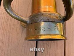 Old Brass & Copper Fire Nozzle 30 Long W. D. Allen Chicago 1929 RARE Handles