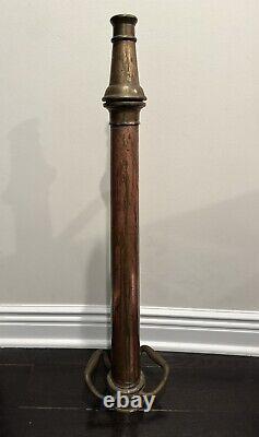 Old Brass & Copper Fire Nozzle 30 Long W. D. Allen Chicago 1952 RARE Antique