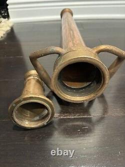 Old Brass & Copper Fire Nozzle 30 Long W. D. Allen Chicago 1952 RARE Antique