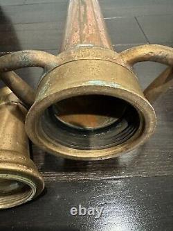 Old Brass & Copper Fire Nozzle 30 Long W. D. Allen Chicago 1952 RARE Antique