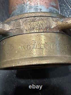Old Brass & Copper Fire Nozzle 30 Long W. D. Allen Chicago 1952 RARE Antique