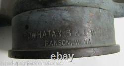 Old Brass FIRE NOZZLE Standpipe POWHATAN B&I Works RANSON W Va 6-61 30 1961