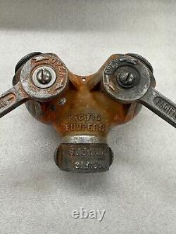 Old PACIFIC PUMPERS Fire Hose Hydrant 2 Adapter Ball Valve Splitter p/n WAJAX
