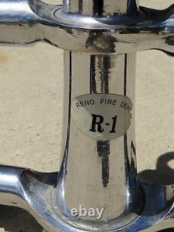 Old RENO Fire Dept R1 Fireman Fire Hose Nozzle Sprayer Chrome Over Brass Camcone