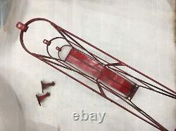 Old large FIRE HOSE HUMP RACK by Elkhart Brass Co. Indiana with Brackets Rare