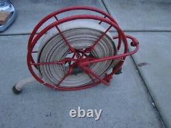 Original Wall Mount Fire Hose Reel with Hose Wirt & Knox Man Cave Industrial Decor