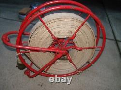 Original Wall Mount Fire Hose Reel with Hose Wirt & Knox Man Cave Industrial Decor