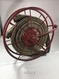 Original Wirt & Knox Wall Mount Fire Hose Reel with Hose Man Cave Industrial Decor