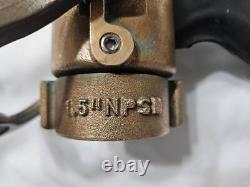 POK 1-1/2 Brass Fire Nozzle 95 GPM Adjustable From Stream to Fog Spray @95 GPM