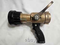 POK 1-1/2 Brass Fire Nozzle 95 GPM Adjustable From Stream to Fog Spray @95 GPM